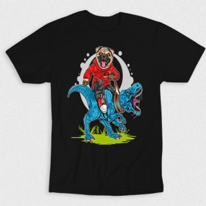 Kaos Dog On Dinosaur Back