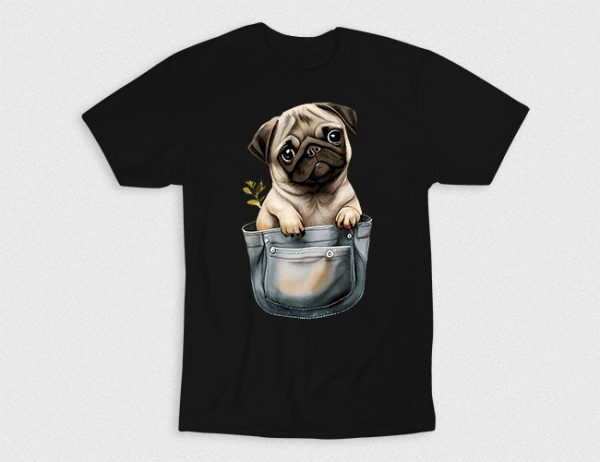 Kaos Pug In Pocket V2