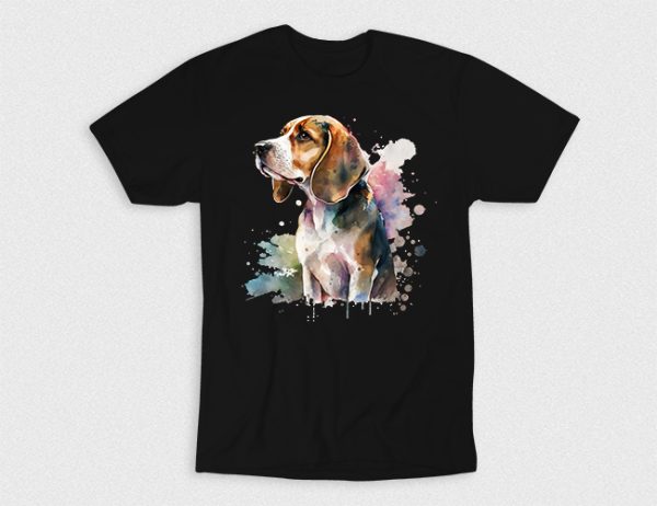 Kaos Watercolor Beagle Dog V3
