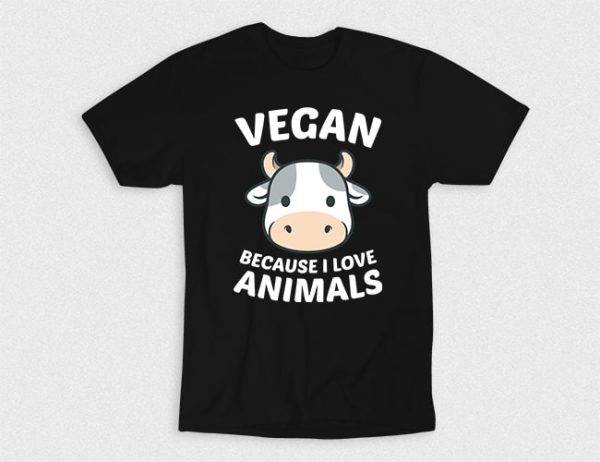 Kaos Vegan Because Love Animals