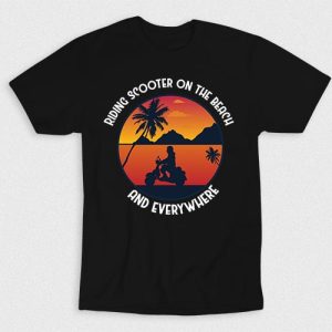Kaos Riding Scooter On Beach