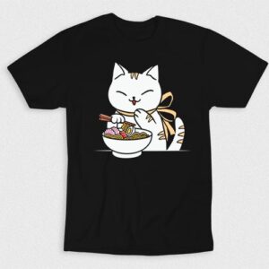 Kaos Ramen Cat Kawaii Anime