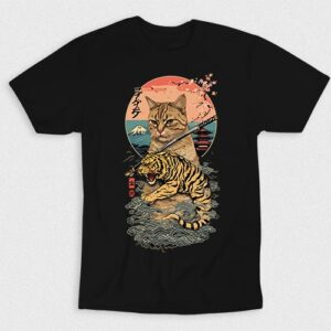 Kaos Japanese Cat Lion Fighter