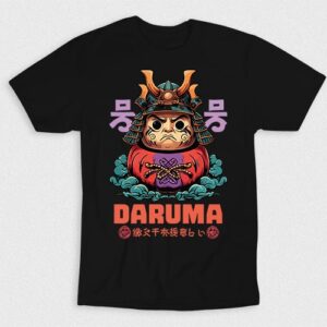 Kaos Japanese Cute Angry Daruma Warrior