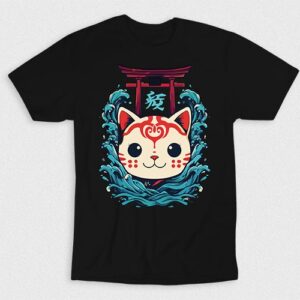 Kaos Japanese Cute Gate Of Cat