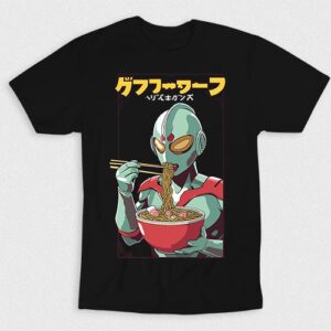 Kaos Ultraman Eating Ramen