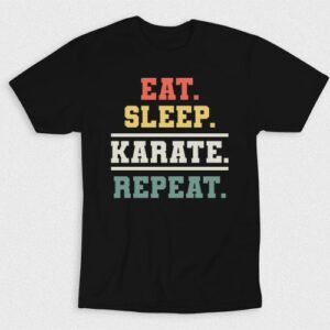 Kaos Eat Sleep Karate Repeat