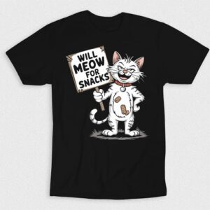 Kaos Cat Will Meow For Snacks