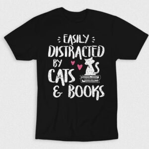 Kaos Easily Distracted By Cats & Books V2