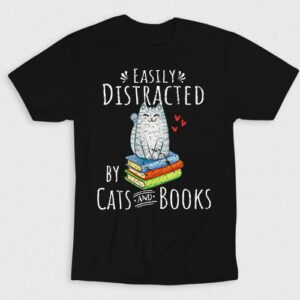 Kaos Easily Distracted By Cats & Books V3