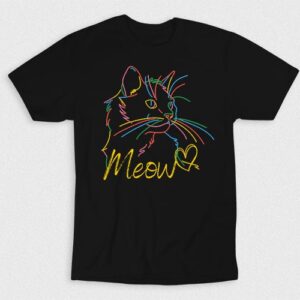 Kaos Meow Cat Colorful