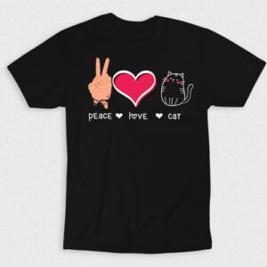 Kaos Peace Love Cat V1