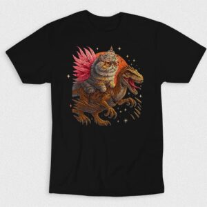 Kaos Riding Dino Cat