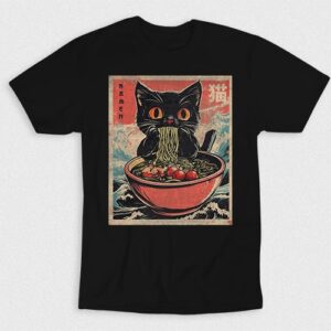 Kaos Cat Eating Ramen