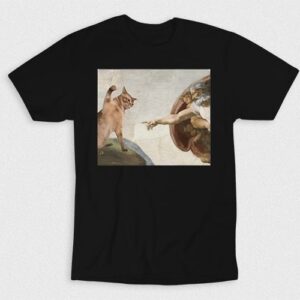 Kaos Funny Cat & Human In Masterpiece Painting