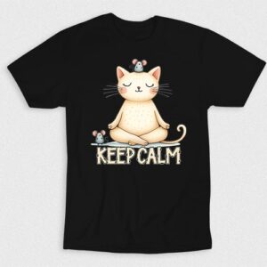 Kaos Medidate Cat Keep Calm