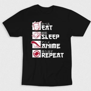 Kaos Eat Sleep Anime Repeat V4