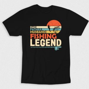 Kaos Dad Husband Father Fishing Legend