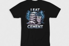 Kaos Eating Cement Cat