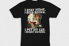 Kaos I Stay Home Read Books Pet Cat