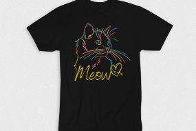 Kaos Meow Cat Colorful