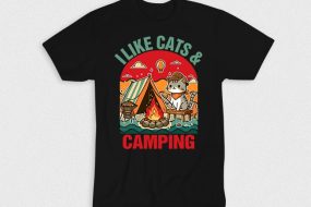 Kaos I Like Cats And Camping
