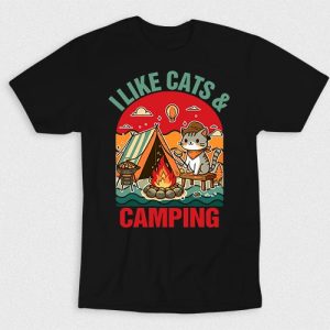Kaos I Like Cats And Camping
